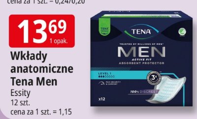 Wkłady anatomiczne Tena Men Essity promocja w Leclerc