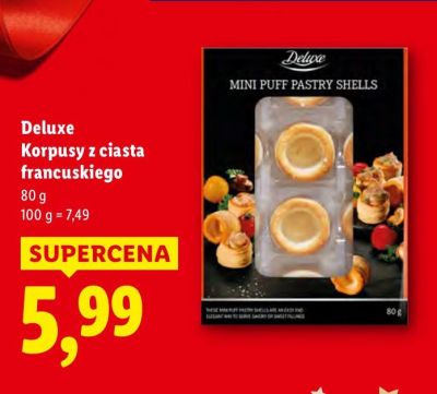 Korpusy z ciasta francuskiego Deluxe Mini Puff Pastry Shells promocja w Lidl