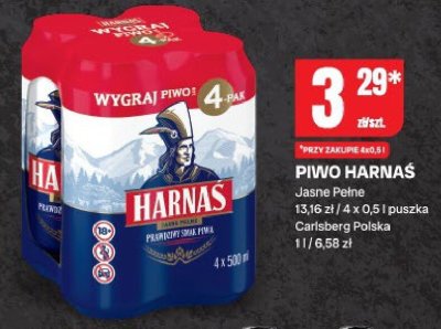 Piwo Harnaś Jasne Pełne promocja w Chorten