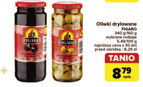 Oliwki czarne drylowane Figaro promocja w Carrefour Market