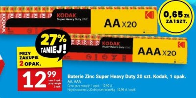 Baterie Zinc Super Heavy Duty 20 szt. Kodak AAA 1 opak. promocja w Twój Market