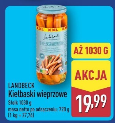 Kiełbaski wieprzowe LANDBECK promocja w Aldi