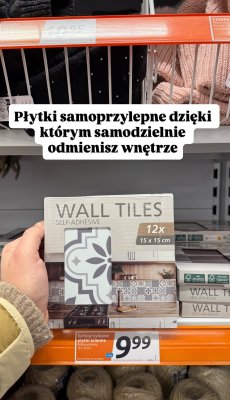 Płytki samoprzylepne ścienne Wall Tiles 15x15 cm promocja w Action