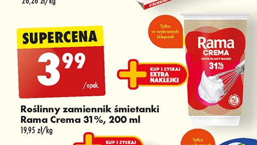 Śmietana 31 % Rama crema promocja w Biedronka