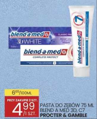 Pasta do zębów Blend-a-med 75 ml 3D-50 ml Procter & Gamble promocja w Wafelek