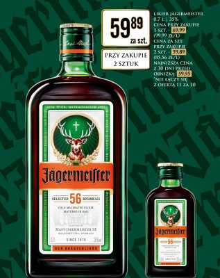 Likier Jägermeister 0.04 L promocja w Dino