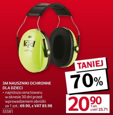Nauszniki ochronne 3M NAUSZNIKI OCHRONNE DLA DZIECI promocja w Selgros