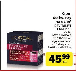 Krem do twarzy na dzień L'oreal revitalift laser x3 promocja