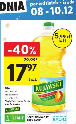 Olej rzepakowy KUJAWSKI promocja w Intermarche