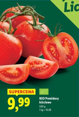 Pomidory BIO Pomidory kiściowe promocja w Lidl