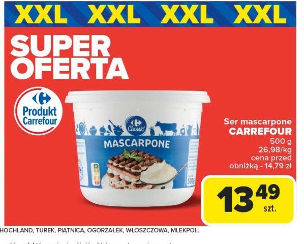 Serek mascarpone Carrefour classic promocja w Carrefour