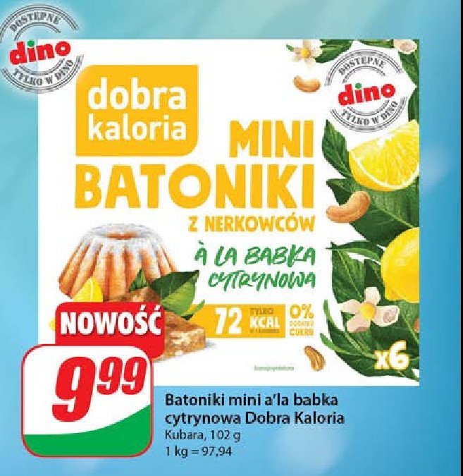 Mini batoniki z nerkowców a'la babka cytrynowa Dobra kaloria promocja w Dino