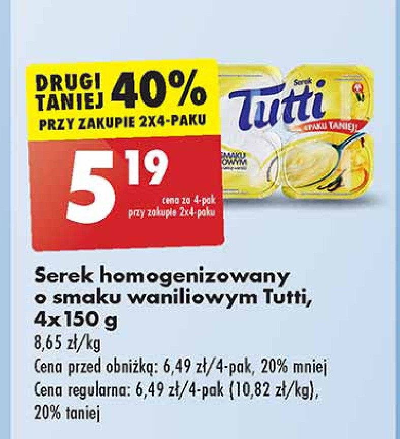 Serek wanilia Tutti promocja