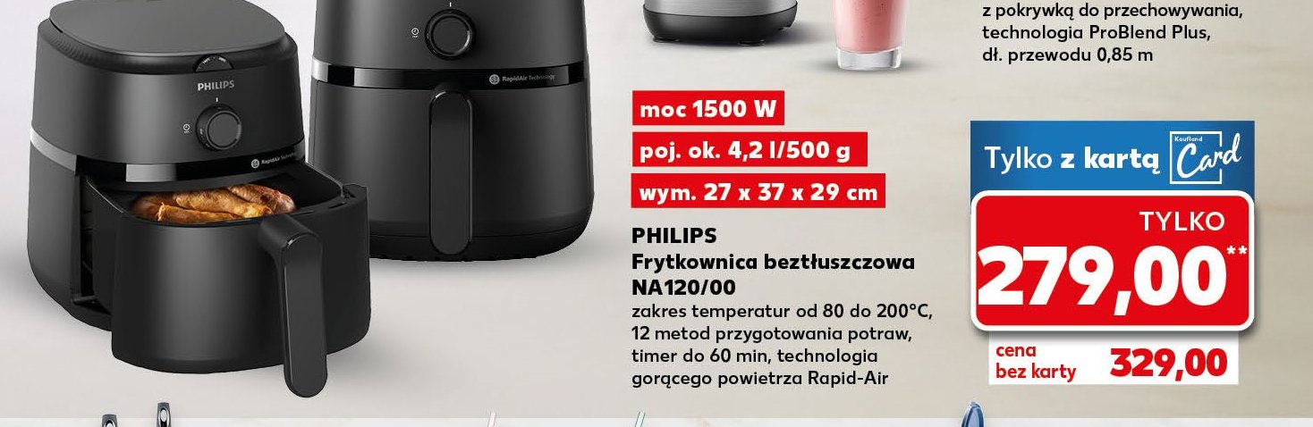 Frytkownica airfryer 1000 na120/00 Philips promocja w Kaufland