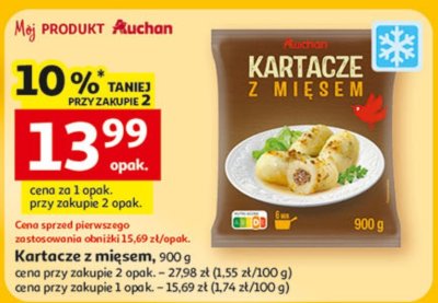 Kartacze z mięsem 900 g promocja w Auchan