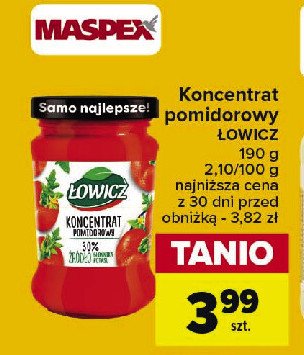 Koncentrat pomidorowy 30 % Łowicz promocja w Carrefour Market