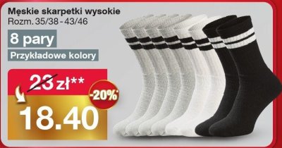Skarpetki męskie wysokie Rozm. 35/38-43/46, 8 pary promocja w Woolworth