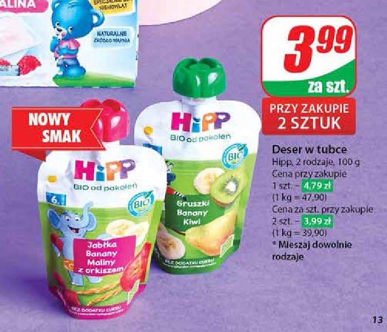 Mus gruszki-banany-kiwi Hipp promocja