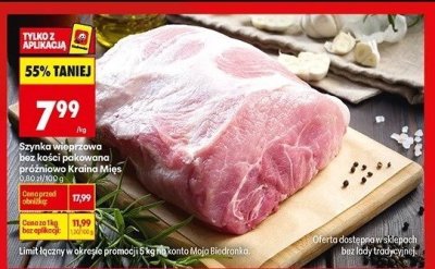 Szynka wieprzowa bez kości patowana próżniowo Kraina Mięs promocja w Biedronka