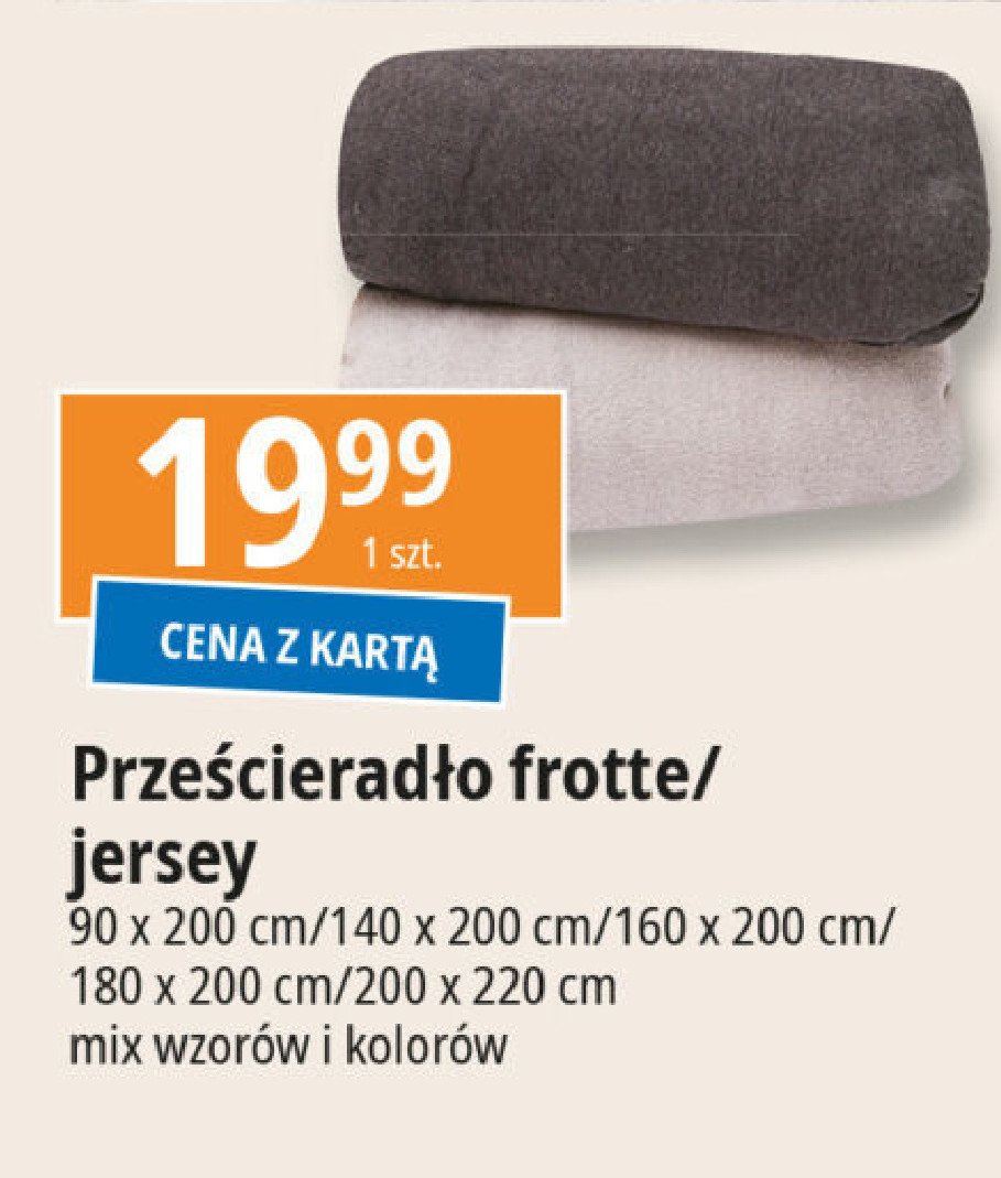 Prześcieradło jersey 90 x 200 cm promocja