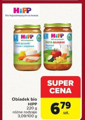 Obiadek bio HiPP różne rodzaje promocja w Carrefour Market