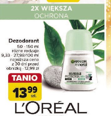 Dezodorant fresh aloe Garnier mineral invisible promocja