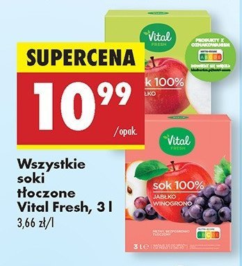 Sok jabłkowo-winogronowy Vital fresh promocja