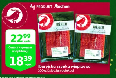 Szynka jamon de cebo iberico Auchan promocja