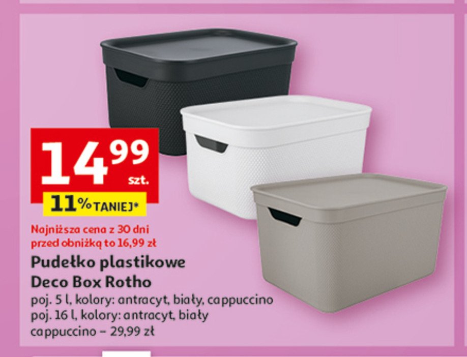 Pude艂ko deco box 16 l antracyt Rotho promocja