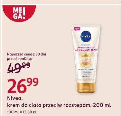 Krem do ciała przeciw rozstępom Nivea promocja w Rossmann