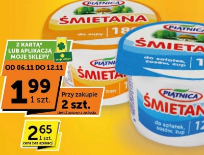 Śmietana Piątnica 12-18% wybrane rodzaje promocja w ABC
