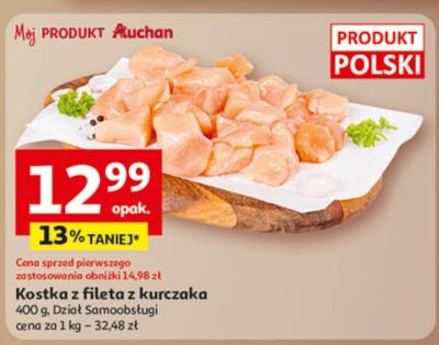 Kostka z fileta z kurczaka 400g, Dział Samoobsługi promocja w Auchan