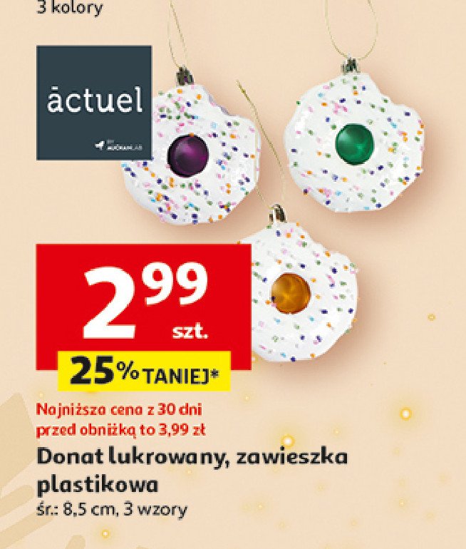 Zawieszka donut 8.5 cm Actuel promocja w Auchan