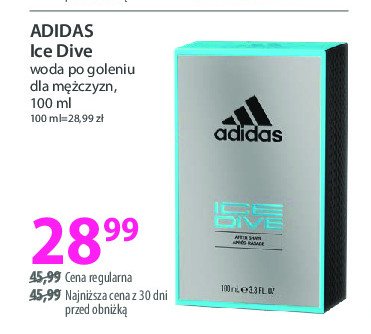 Woda po goleniu Adidas men ice dive Adidas cosmetics promocja