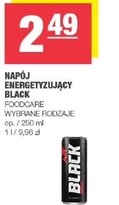 Napój energetyzujący Black FOODCARE wybrane rodzaje promocja w SPAR