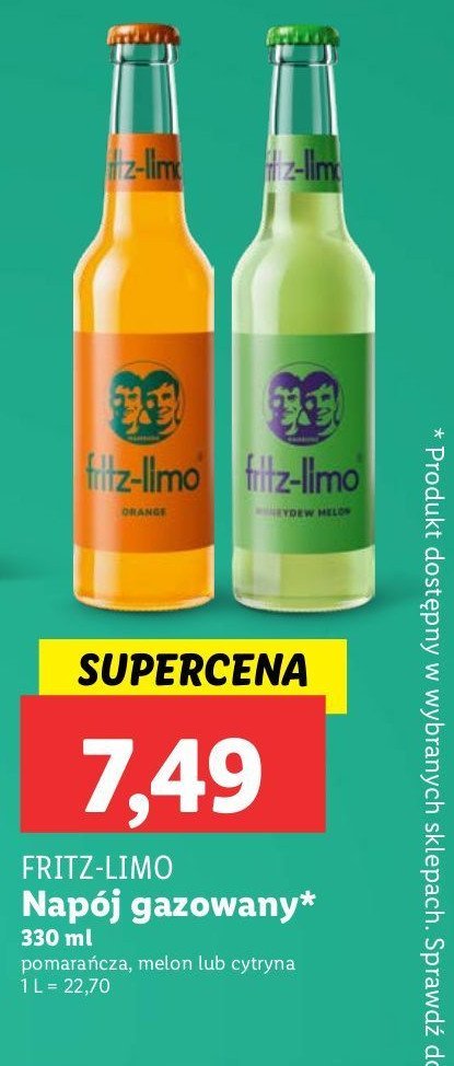 Napój melon Fritz-limo Fritz-kola promocja