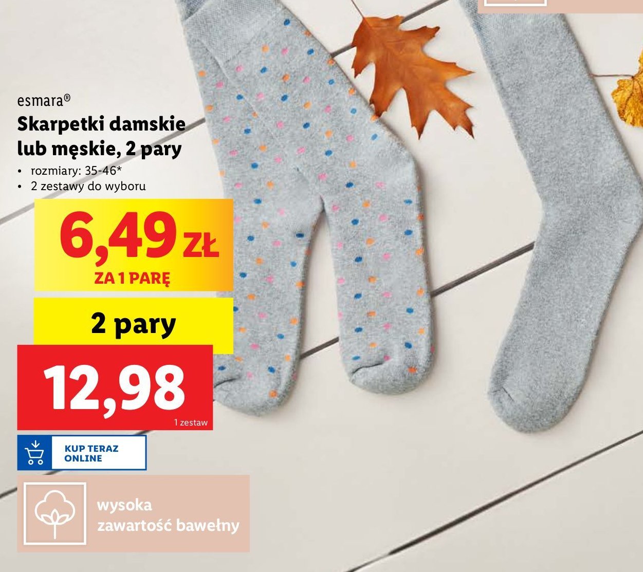 Skarpetki męskie rozm. 39-46 Esmara promocja w Lidl