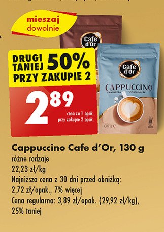 Cappuccino czekoladowe Cafe d'or cappuccino promocja