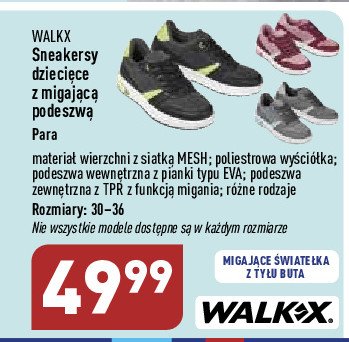 Sneakersy dziewczęce 30-36 Walkx promocja