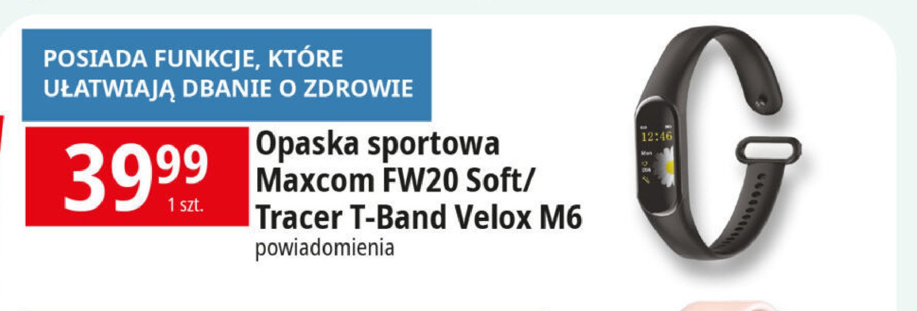 Opaska fitgo fw20 soft czarna Maxcom promocja