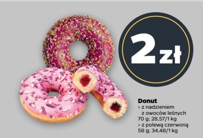 Donut z nadzieniem z owoców leśnych promocja w Netto
