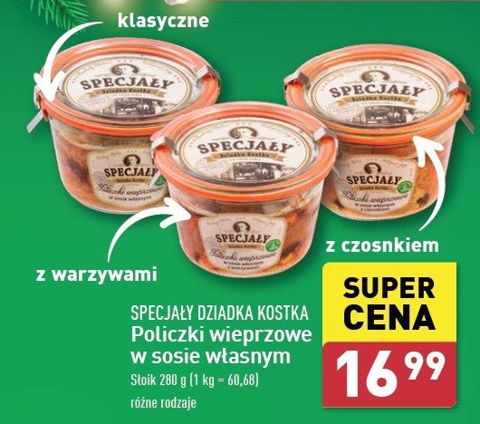 Policzki wieprzowe w sosie własnym Specjały dziadka kostka promocja w Aldi