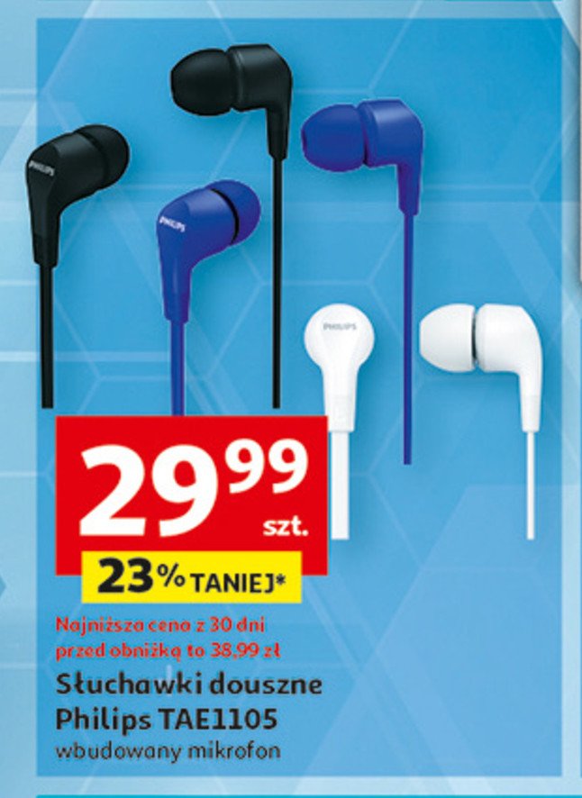 Słuchawki tae1105bk czarne Philips promocja