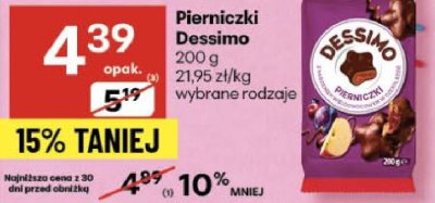 Pierniczki lukrowane Dessimo wybrane rodzaje promocja w Delikatesy Centrum