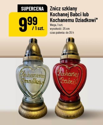 Znicz szklany Kochanej Babci  promocja w POLOmarket