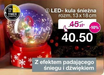 LED - kula śnieżna rozm. 13 x 18 cm promocja w Woolworth