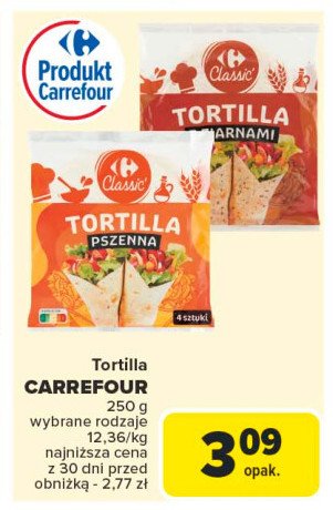 Tortilla z ziarnami Carrefour classic promocja