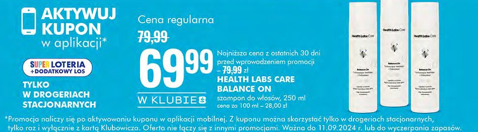 Trychoszampon nawilżający z prebiotykami Health labs care balance on promocja