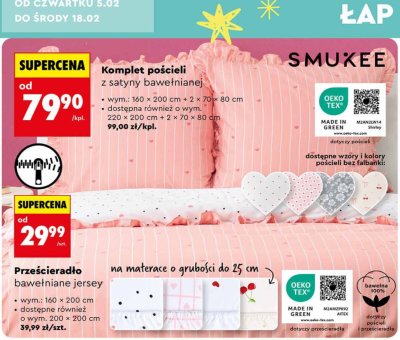 Prześcieradło bawełniane jersey, 160x200 cm promocja w Biedronka