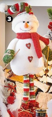 Figurka bałwanek na nartach z kijkami 72 cm promocja w Netto